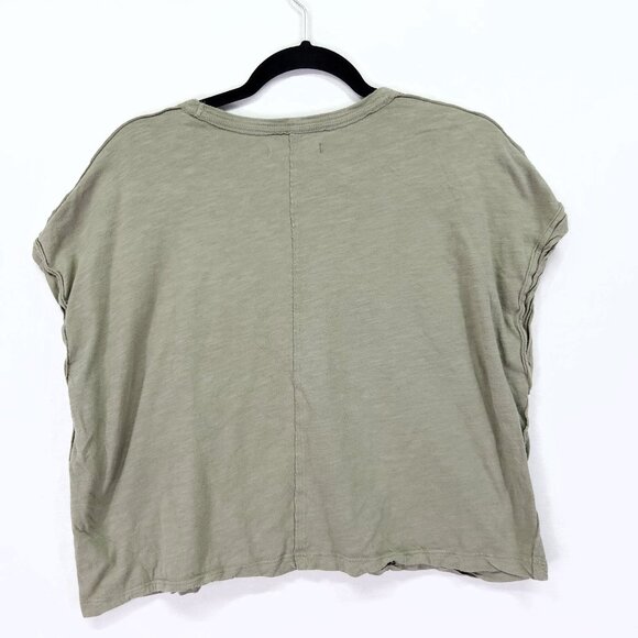 Free People Boxy Tee Small You Rock Relaxed Boho Casual Cropped Green - Picture 3 of 13